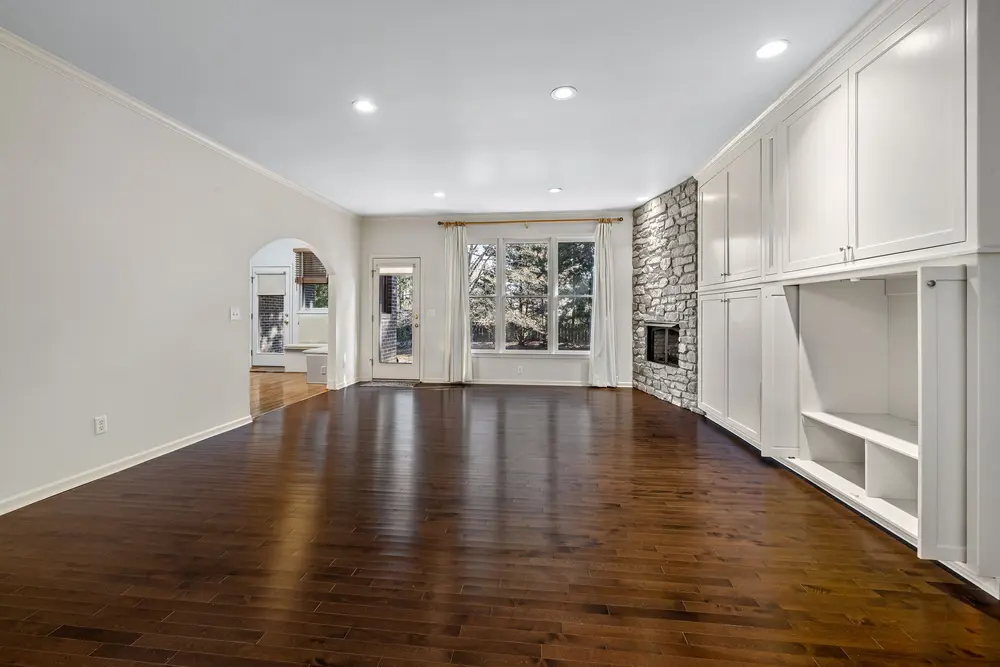 Hardwood flooring — bright empty living room