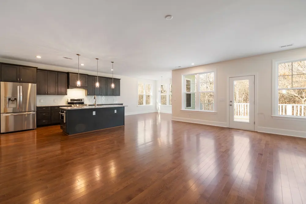 New flooring in a bright remodelled kitchen